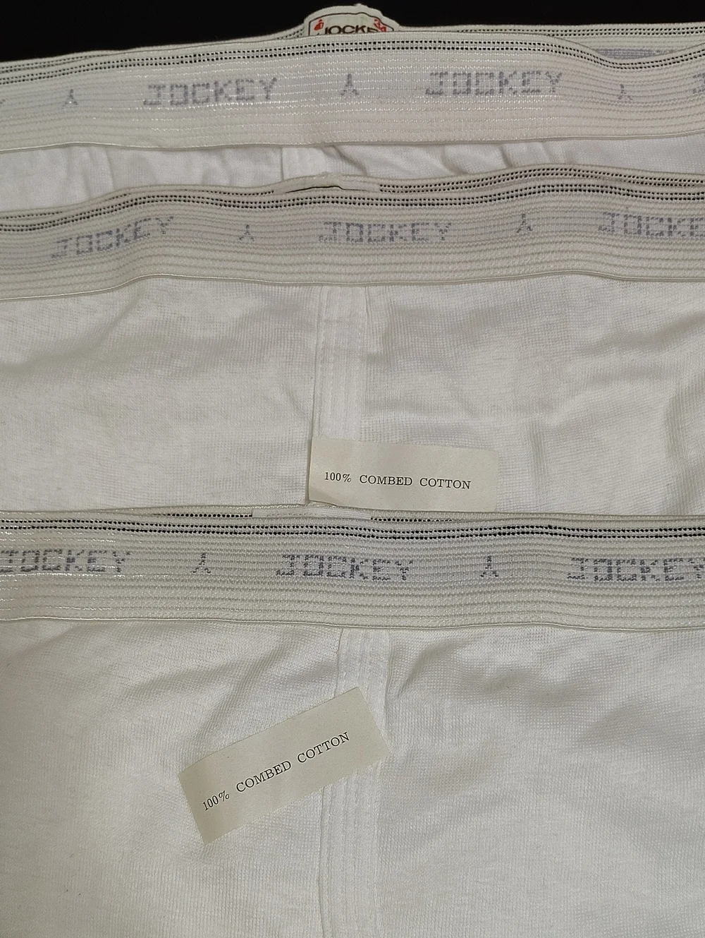Vintage Jockey Men's White Cotton Briefs - 3 Pack - Size 34